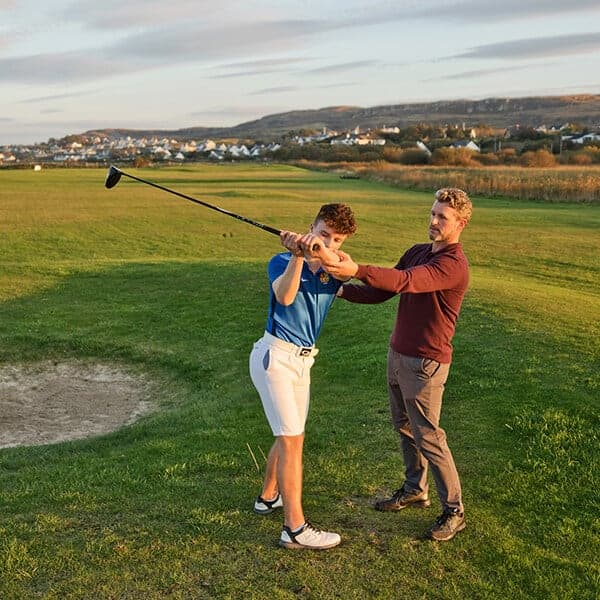 Junior golfers training