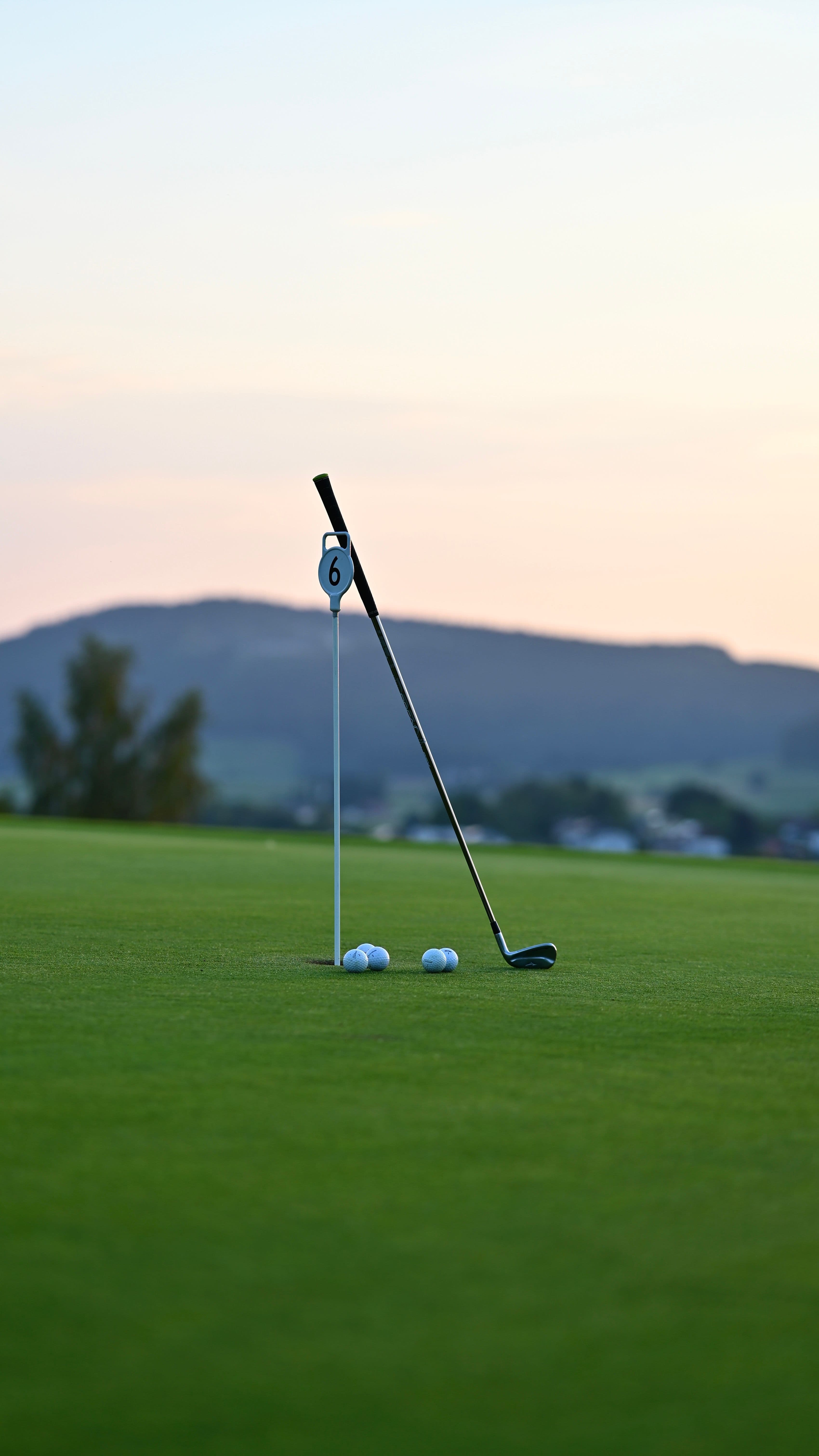 Golf practice on the course